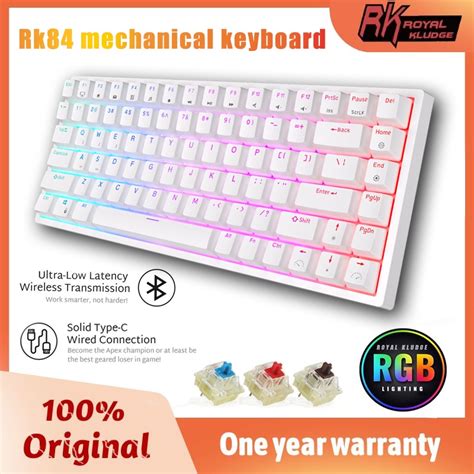Rk Royal Kludge Tri Mode Hot Swappable Rgb Backlit Bluetooth G Mechanical Keyboard