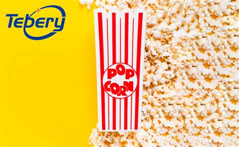 Tebery 21 Pack Plastic Open Top Popcorn Boxes Reusable Popcorn Containers 19 5 X 10 Cm