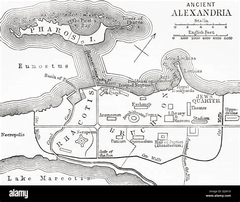 Map of ancient Alexandria, Egypt Stock Photo - Alamy