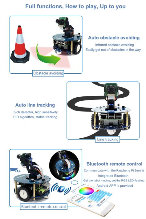 AlphaBot2 robot building kit for Raspberry Pi 3B/3B+/4B (no Pi)