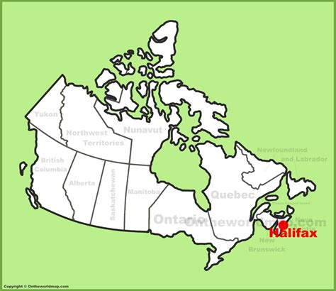 Halifax location on the Canada Map - Ontheworldmap.com