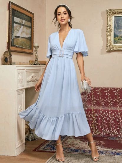 Pastel Blue Midi Dress Womens Fashion Dresses And Sets Dresses On