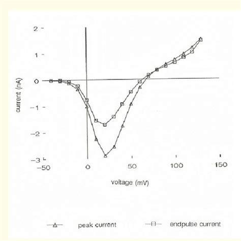 Typical Current Voltage Relationship Of Peak Calcium Channel Current