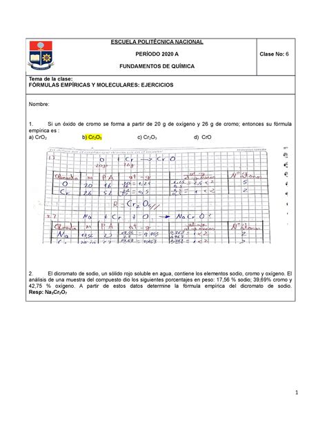 Clase Deber Escuela Polit Cnica Nacional Per Odo A