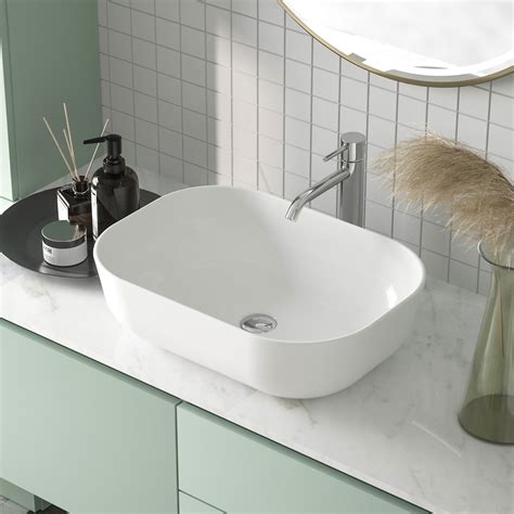 Deervalley Dv 1v432 Rectangular White Ceramic Vessel Sink Bathroom