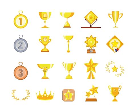 Premium Vector Vector Set Of Cups And Medals