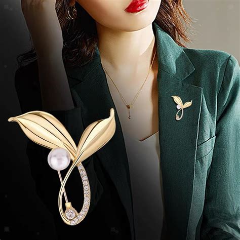 Brooch Pin Comfortable To Wear Rhinestone Female For Clothes Shirt