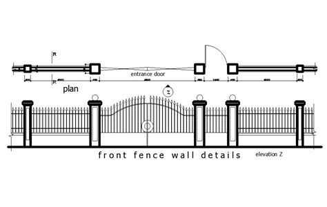 Front Fence Wall Details Are Given In This Autocad Drawing File This