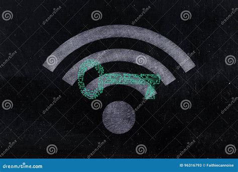 Logotipo De Wi Fi Chave Eletrônica Da Senha Do Circuiit Ilustração