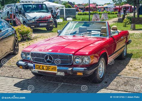 Classic Vintage Red Mercedes Benz Convertible Parked Editorial Image ...