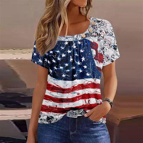 Seniver 4Th Of July Tops Summer Tops For Women Independence Day Print