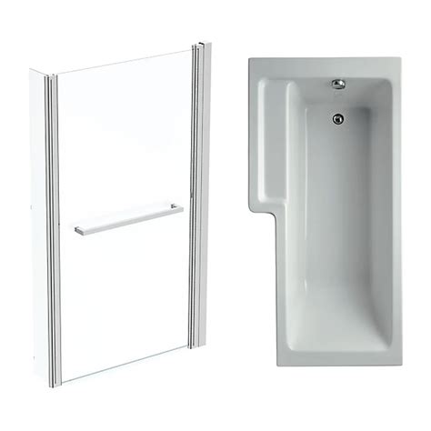 Ideal Standard Tempo Cube White L Shaped Left Handed Shower Bath Panel