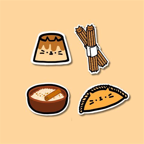 Latin Food Cat Sticker Set Kawaii Stationery T For Latinos Cat