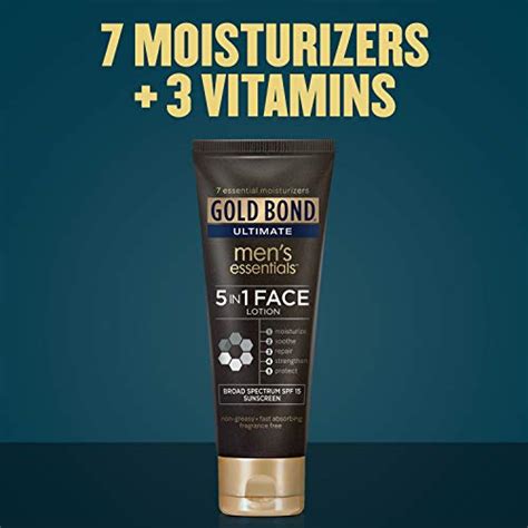 Gold Bond Men S Essentials Face Lotion 3 3 Oz 5 In 1 With Spf 15 Sunscreen Pricepulse