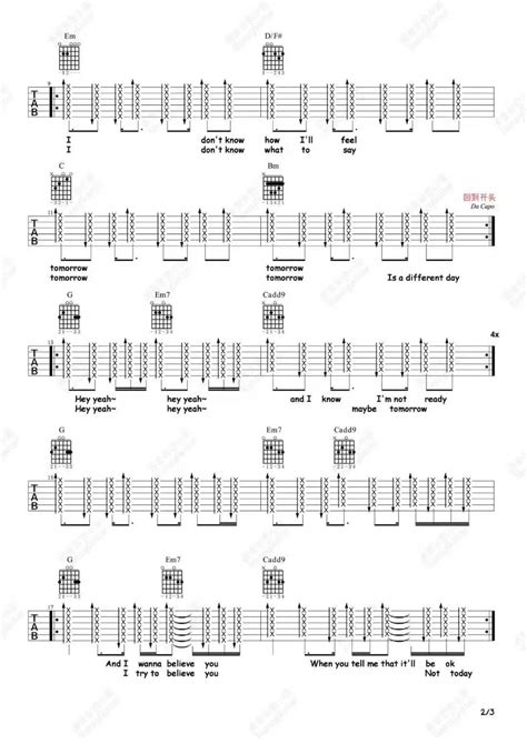Tomorrow吉他谱 吉他弹唱谱 琴谱网