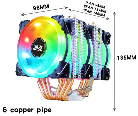 2 Ventilateurs 3 Broches LGA X79 X99 Dissipateur Thermique RGB Double