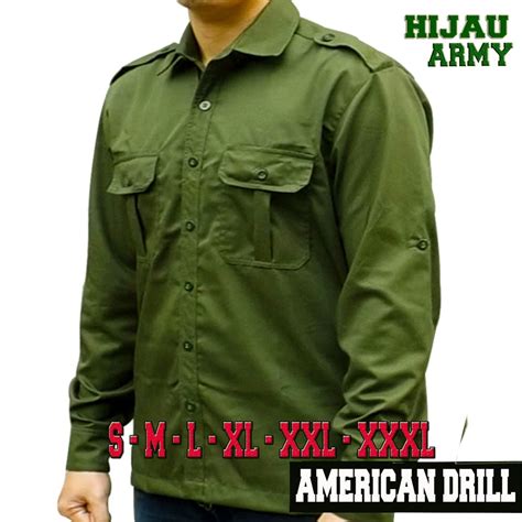 Jual KEMEJA PDL PDH POLOS AMERICAN DRILL JAPAN DRILL KEMEJA SERAGAM