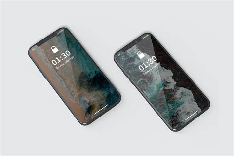 Smartphones Mockup Top View