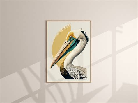 Pelican Wall Art Mid Century Design Digital Download Etsy