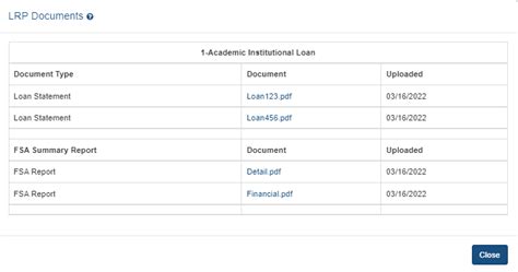 financial documents  lrp uploading  viewing