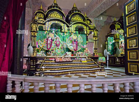 Idols of Radha and Lord Krishna in a temple, Iskcon Temple, Ahmedabad ...