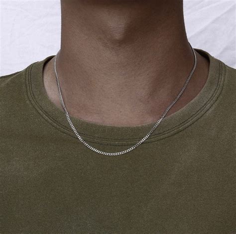 Mm Silver Cuban Chain Mens Chain Silver Chain Mens By Etsy Uk