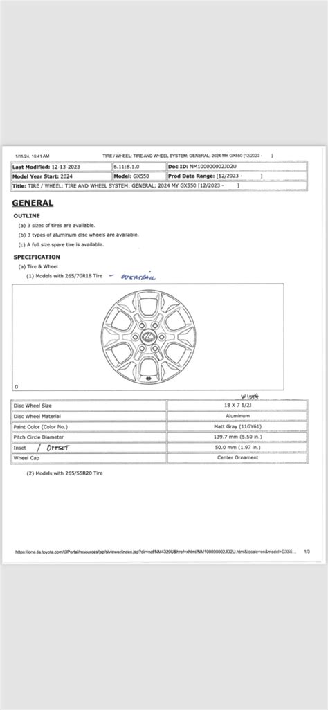 GX550 Wheels confirmed 18x7.5* | 2024 Lexus GX 550 Forum