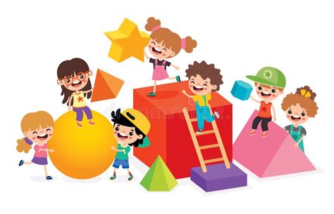 Kids Playing Blocks Shapes Stock Illustrations – 96 Kids Playing Blocks ...