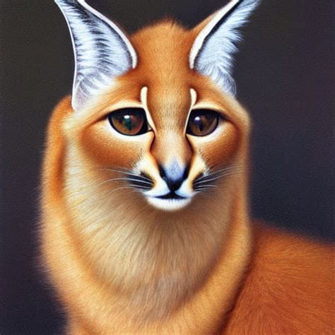 KREA AI Fullbody Portrait Of Cute Fluffy Caracal Wearing