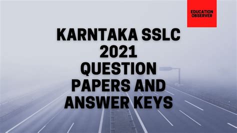 Karnataka Sslc Board Exam Question Papers And Answer Keys