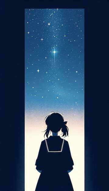 Premium Photo | A minimalist anime style portrayal of a young woman in ...