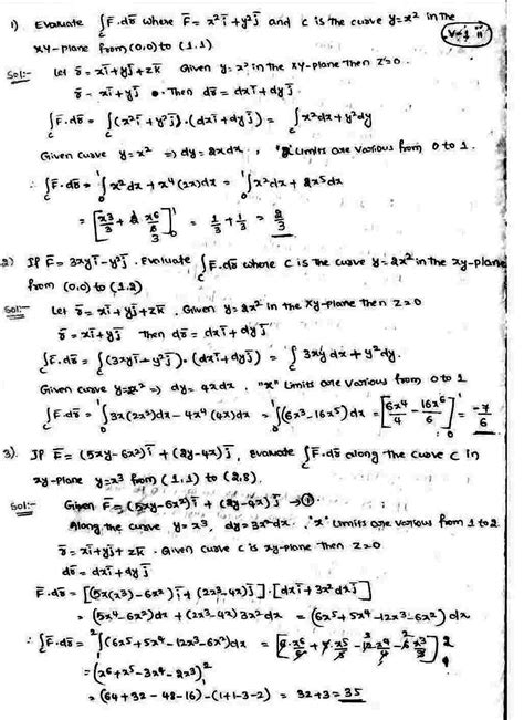 Vector Calculus Line Integral Surface Integrals Volume Integrals