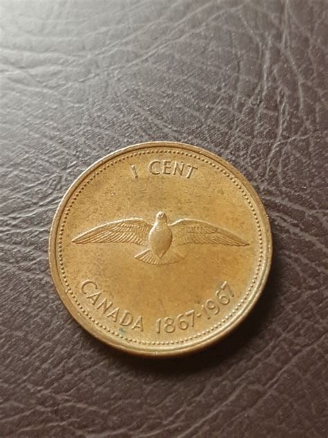 Canada 1 Cent 1967 Elizabeth II Canadian Penny Copper Coin Small Cent