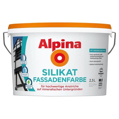 Alpina Silikat Fassadenfarbe weiß 2 5 l