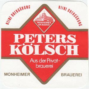 Drink Label Peters Kölsch Monheimer Brauerei Peters Bambeck KG