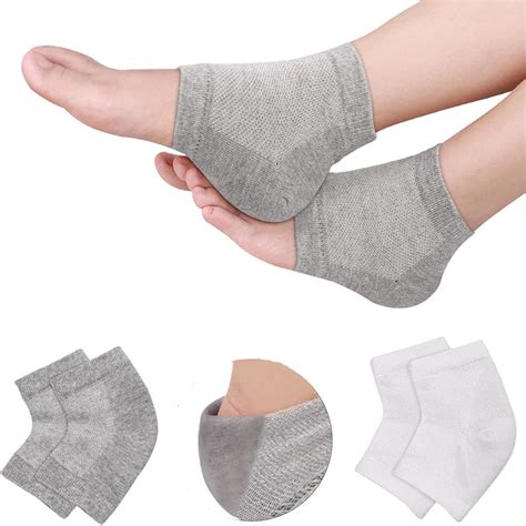 Moisturizing Heel Socks Pairs Gel Lined Toeless Spa Socks To Heal And