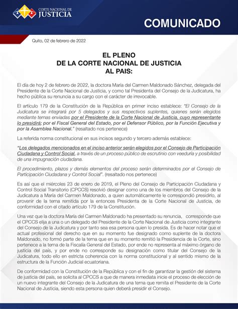 Corte Nacional On Twitter 📄 Comunicado El Pleno De La