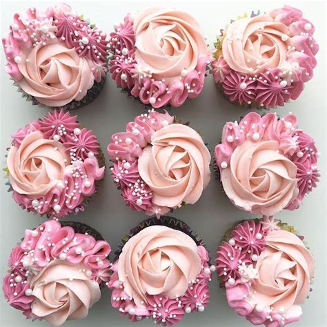 These Pink Rose Cupcakes Are So Pretty Cupcake Cake Designs Rose