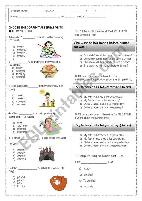 Simple Past Worksheet Multiple Choice Esl Worksheet By Amabilli