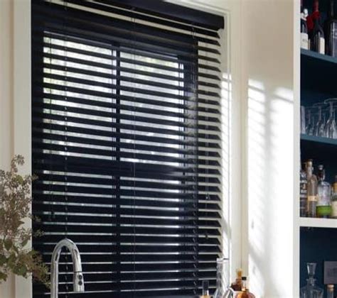 2 Inch Black Faux Wood Blinds - DS Shading