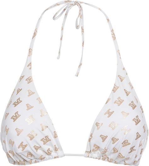Max Mara Jersey Triangle Bikini Top W Monogram ShopStyle Two Piece Swimsuits