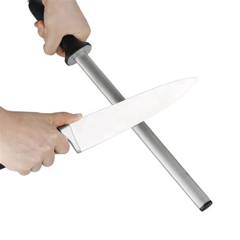 Grinder Oval Diamond Knife Sharpening Steel Rod Sharpener 43.5cm With