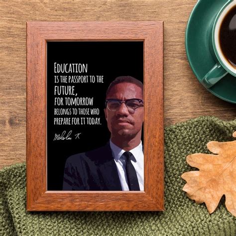 Malcolm X Quote La educación es el pasaporte al futuro Etsy España