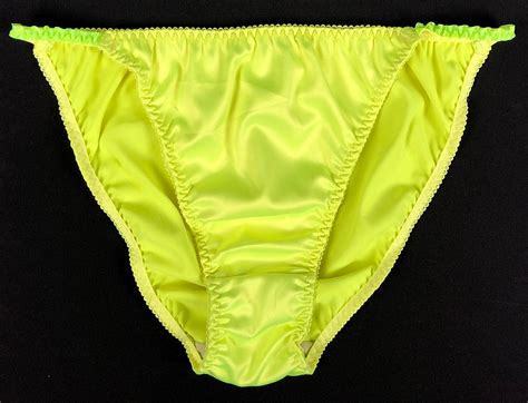 Bragas de Bikini de Cuerda Satina Brillante vibrante neón Etsy