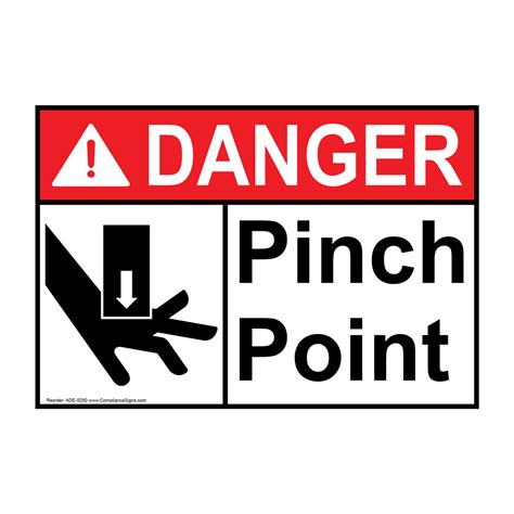 Ansi Danger Pinch Point Sign Ade 5250 Pinch Nip Point