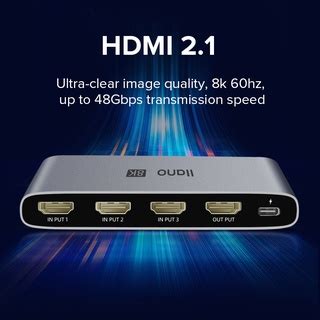 Llano 8K HDMI Splitter 8K 60Hz HDMI Switch 3 In 1 Out Adapter Converter