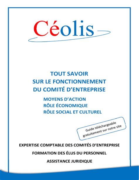 Guide Pratique De Gestion Du Comit D Entreprise