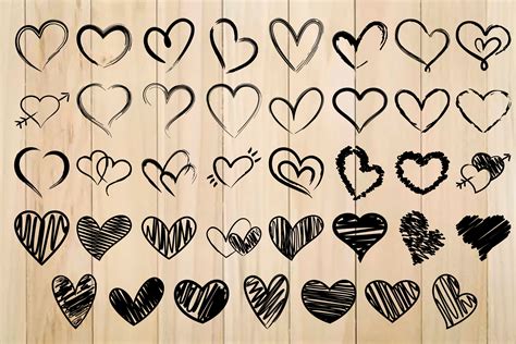 Distressed Heart Svg Heart Svg Bundle Doodle Hearts Scribble Heart