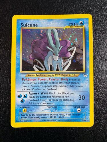 Pokemon Wotc 2001 Neo Revelation Suicune Holo Rare Vintage Pokemon Card