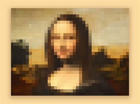 Mona Lisa Pixel Art Grid